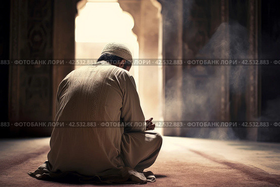 Devout Man muslim praying. Generate Ai. Стоковое AI-изображение, AI-художник Иван Рябоконь / Фотобанк Лори