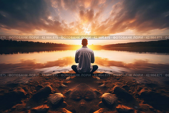 Devout Person prying God. Generate Ai. Стоковое AI-изображение, AI-художник Иван Рябоконь / Фотобанк Лори