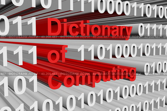 Dictionary of Computing binary code 3d illustration. Стоковая иллюстрация, иллюстратор Максим Иванов / Фотобанк Лори