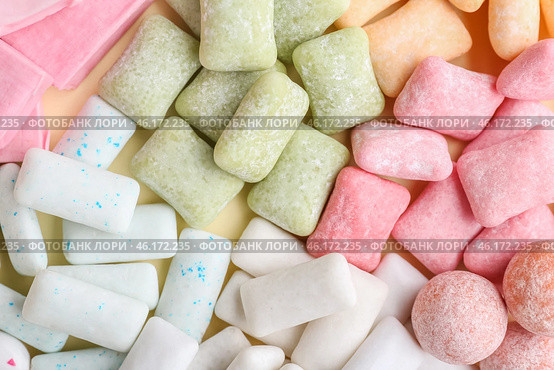 Different chewing gums as background. Стоковое фото, фотограф Pixel_shot / Фотобанк Лори