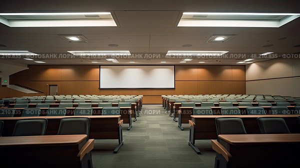 dimmed lecture hall lighting ai generated. Стоковое AI-изображение, AI-художник Vectorwin / Фотобанк Лори