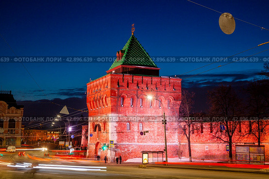Дмитриевская башня Нижегородского кремля. Dmitrievskaya Tower of the Nizhny Novgorod Kremlin. Стоковое фото, фотограф Igor Lijashkov / Фотобанк Лори