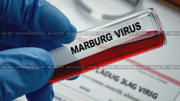 Doctor Scientist holding a test blood sample of Marburg Virus. Hand in blue glove with Laboratory tube for analysis. New epidemic illness. Outbreak of infectious disease spreading, worldwide pandemic. Стоковое AI-видео, аниматор Марина Демидюк / Фотобанк Лори