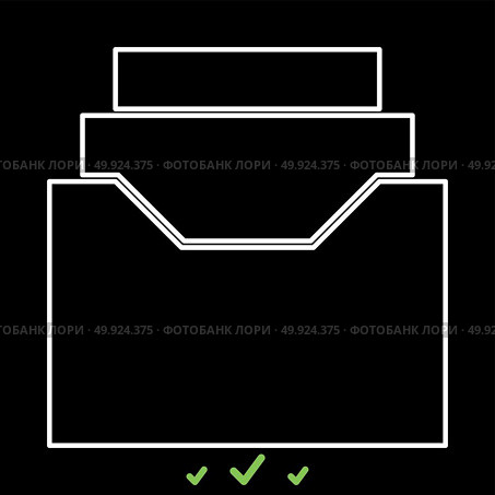 Documents archieve or drawer it is white icon . Flat style. Стоковая иллюстрация, агентство Ingram Publishing / Фотобанк Лори