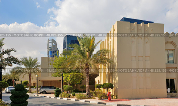 Doha, Qatar - Nov 19. 2019 Villas of Grand Hyatt is Hyatt Hotels Corporation - an American multinational hospitality company. Редакционное фото, фотограф Володина Ольга / Фотобанк Лори