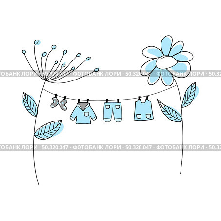 Doodle sketch baby clothe with color fill. Simple design suitable for making greeting cards. Vector illustration. Стоковая иллюстрация, агентство Ingram Publishing / Фотобанк Лори