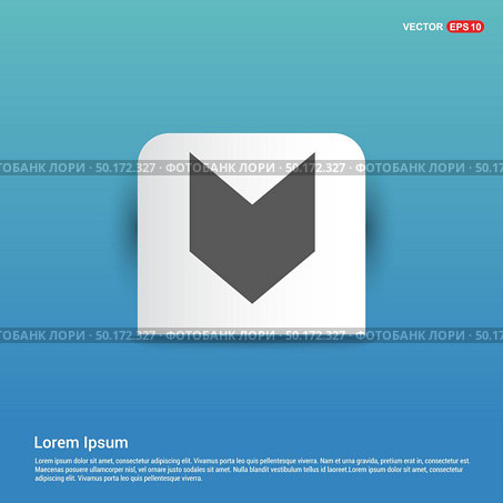 Down Arrow Icon - Blue Sticker button. Стоковая иллюстрация, агентство Ingram Publishing / Фотобанк Лори