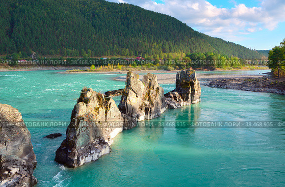 Dragon Teeth Rocks on Katun. Стоковое фото, фотограф ArhSib / Фотобанк Лори