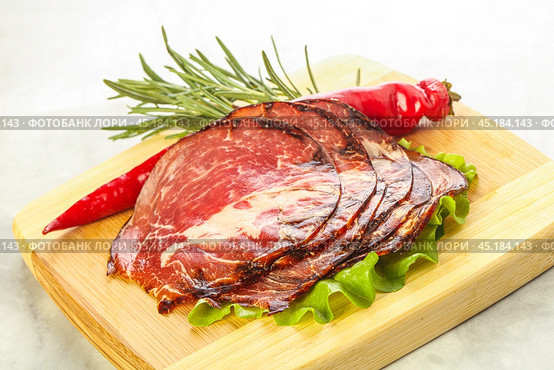 Dried pork neck meat snack. Стоковое фото, фотограф Андрей Старостин / Фотобанк Лори