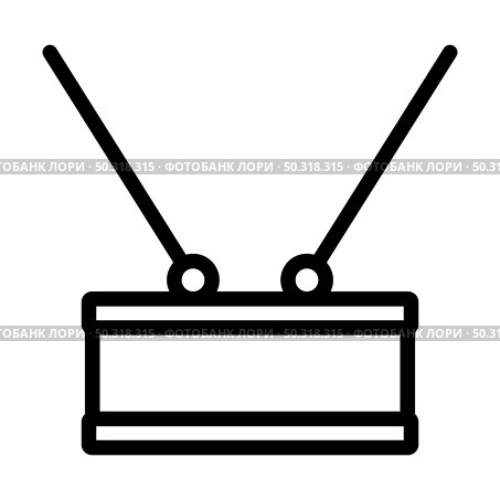 Drum Toy Icon. Editable Bold Outline Design. Vector Illustration. Стоковая иллюстрация, агентство Ingram Publishing / Фотобанк Лори