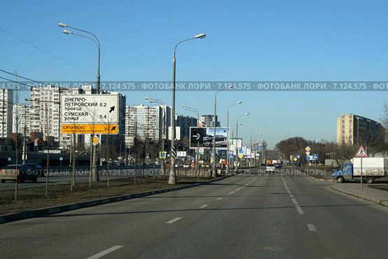 Дублер Варшавского шоссе, Москва (2015 год). Редакционное фото, фотограф Щеголева Ольга / Фотобанк Лори