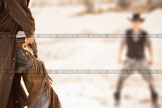 duel between cowboys. affair of honor. Стоковое фото, агентство Ingram Publishing / Фотобанк Лори
