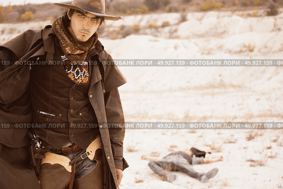 duel between cowboys. affair of honor. Стоковое фото, агентство Ingram Publishing / Фотобанк Лори