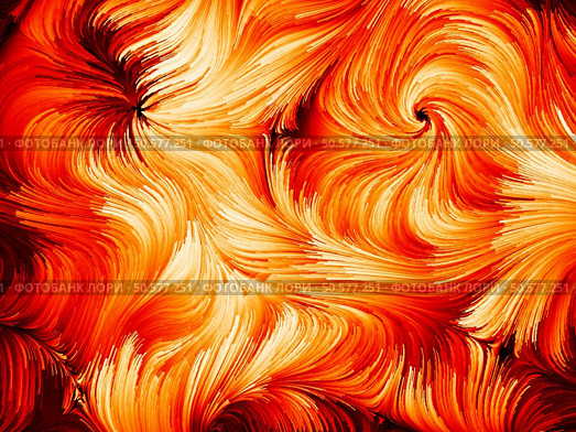 Dynamic Color series. Arrangement of Colorful fractal clouds and graphic elements on the subject of forces of nature, art, design and creativity. Стоковое фото, агентство Ingram Publishing / Фотобанк Лори