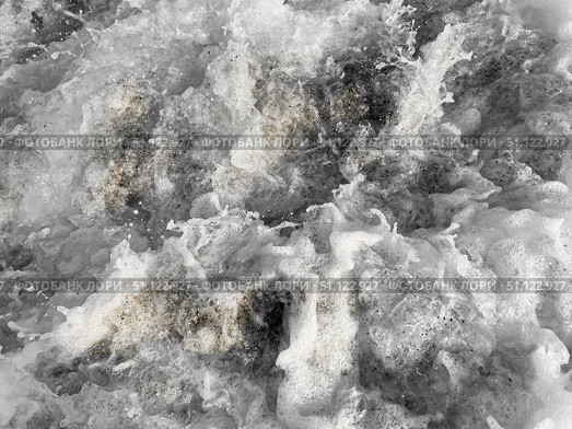 Dynamic ocean waves crashing with foam and textures creating a dramatic seascape scene. Стоковое фото, фотограф Наталья Семкина / Фотобанк Лори