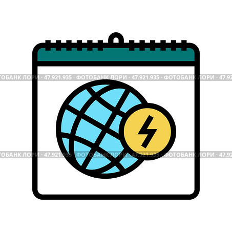 earth day color icon vector illustration sign. Стоковая иллюстрация, иллюстратор Vectorwin / Фотобанк Лори