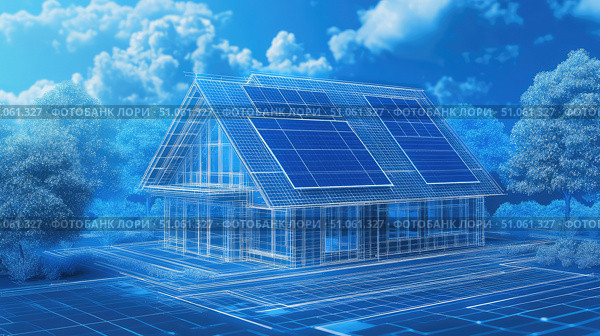 efficiency ai interpretation of energy-efficient home ai generated. Стоковое AI-изображение, AI-художник Vectorwin / Фотобанк Лори