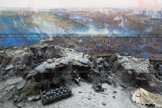 Экспозиция панорамы "Оборона Севастополя 1854-1855 годов", Крым (2019 год). Редакционное фото, фотограф Николай Мухорин / Фотобанк Лори