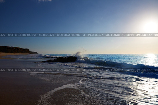 El Cotillo Castillo Beach in Fuerteventura at Canary Islands of Spain. Стоковое фото, агентство Ingram Publishing / Фотобанк Лори