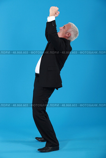 Elderly man euphoric. Стоковое фото, агентство Ingram Publishing / Фотобанк Лори