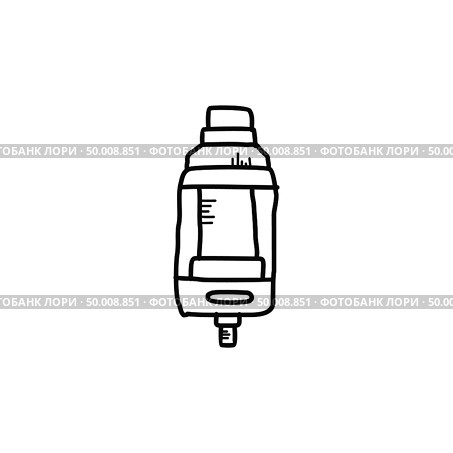 electric cigarette vapor atomizer tank vector art. electric cigarette vapor atomizer tank. Стоковая иллюстрация, агентство Ingram Publishing / Фотобанк Лори