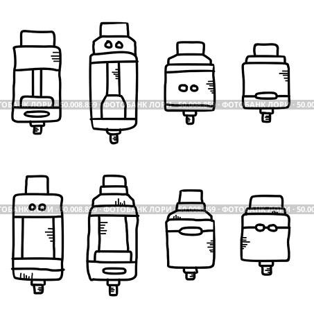 electric cigarette vapor atomizer tank vector art. electric cigarette vapor atomizer tank. Стоковая иллюстрация, агентство Ingram Publishing / Фотобанк Лори
