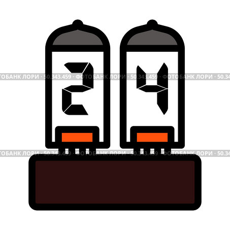 Electric Numeral Lamp Icon. Editable Bold Outline With Color Fill Design. Vector Illustration. Стоковая иллюстрация, агентство Ingram Publishing / Фотобанк Лори