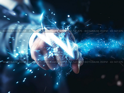Electric Touch. Стоковое AI-изображение, AI-художник Кирилл Черезов / Фотобанк Лори