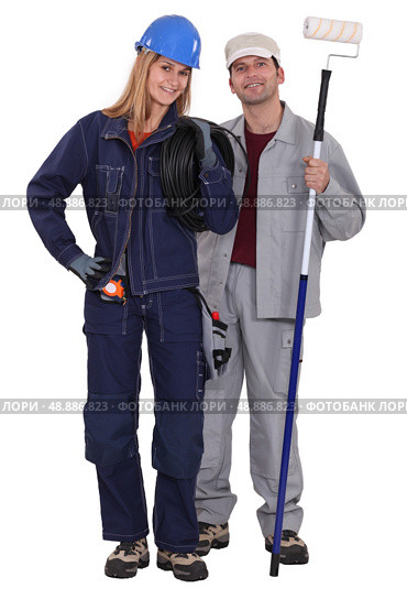 Electrician and painter. Стоковое фото, агентство Ingram Publishing / Фотобанк Лори