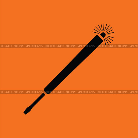 Electricity test screwdriver icon. Orange background with black. Vector illustration. Стоковая иллюстрация, агентство Ingram Publishing / Фотобанк Лори