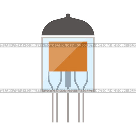 Electronic Vacuum Tube Icon. Flat Color Design. Vector Illustration. Стоковая иллюстрация, агентство Ingram Publishing / Фотобанк Лори
