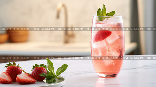 elegant wine cocktails ai generated. Стоковое AI-изображение, AI-художник Vectorwin / Фотобанк Лори