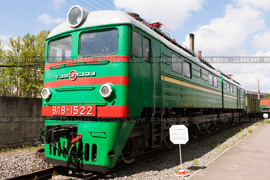 Электровоз ВЛ8-1522. Музей Октябрьской железной дороги. Санкт-Петербург (2016 год). Редакционное фото, фотограф Сергей Афанасьев / Фотобанк Лори