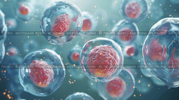 Embryonic stem cell. Стоковое AI-изображение, AI-художник Anastasy Yarmolovich / Фотобанк Лори