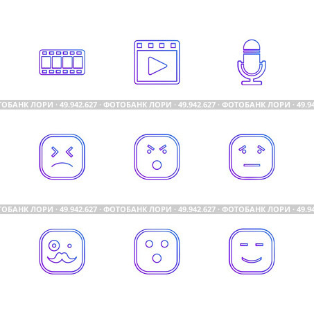 emoji , emoticon , smiley , happy , sad, cry , laugh , raomntic, love , angry , confused , handsome , nervous , kind , smile , icon, vector, design,  flat,  collection, style, creative,  icons. Стоковая иллюстрация, агентство Ingram Publishing / Фотобанк Лори