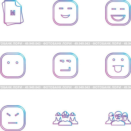 emoji , emoticon , smiley , happy , sad, cry , laugh , raomntic, love , angry , confused , handsome , nervous , kind , smile , icon, vector, design,  flat,  collection, style, creative,  icons. Стоковая иллюстрация, агентство Ingram Publishing / Фотобанк Лори