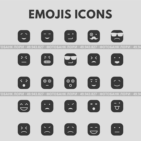 Emoji Icons. For web design and application interface, also useful for infographics. Vector illustration. Стоковая иллюстрация, агентство Ingram Publishing / Фотобанк Лори