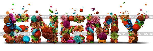 Enemy of human health concept as a group of disease cells as cancer bacteria and virus illness as a medicine metaphor identifying the hazard and risk of pathogen enemies as a 3D illustration. Стоковое фото, агентство Ingram Publishing / Фотобанк Лори