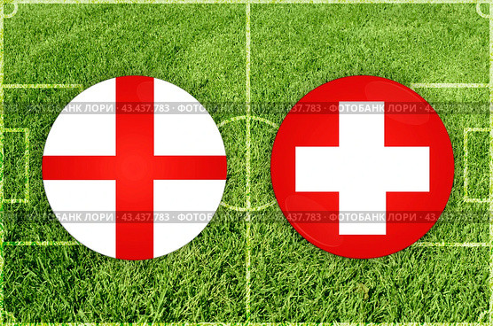 England vs Switzerland football match. Стоковая иллюстрация, иллюстратор Jan Jack Russo Media / Фотобанк Лори