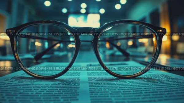 Enjoy the serene atmosphere of a night café where glasses sit atop an open book, illuminated by warm lights, inviting reading and relaxation. Стоковое AI-видео, аниматор Данила Большаков / Фотобанк Лори