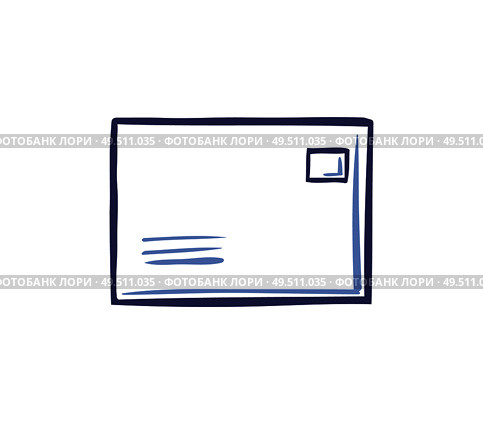 Envelope with paper mail message isolated icon vector. Correspondence and communication via paper and pages. Monochrome sketch outline mail and post. Envelope with Paper Mail Message Isolated Icon Vector. Стоковая иллюстрация, агентство Ingram Publishing / Фотобанк Лори