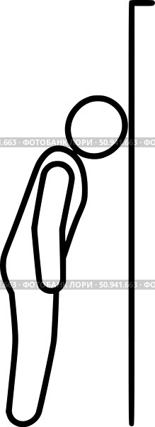 Это метафора творческого кризиса и тупика. Фигура человека, упирающегося лбом в стену, символизирует безнадежность и неспособность найти выход из сложной ситуации. Стоковое AI-изображение, AI-художник Ирина Першина / Фотобанк Лори