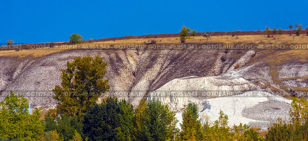 Excavations in chalky quarry, Voronezh Region, Russia. Стоковое фото, фотограф Анна Кривицкая / Фотобанк Лори