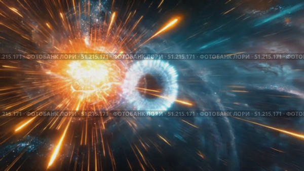 Experience a stunning display of colorful explosions as cosmic forces collide in a vivid and imaginative universe. Стоковое AI-видео, аниматор Данила Большаков / Фотобанк Лори
