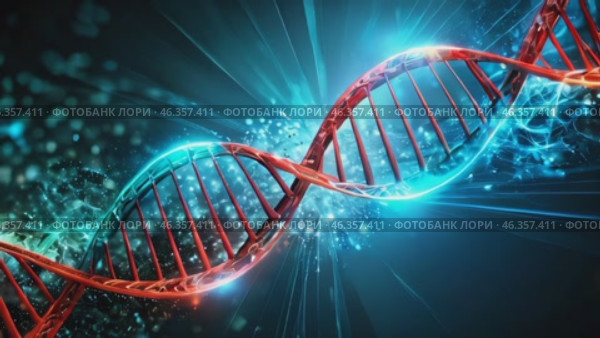 Exploring the Intricate Beauty of DNA Helix Structure and Its Significance in Modern Science. Стоковое AI-видео, аниматор Оксана Медведева / Фотобанк Лори
