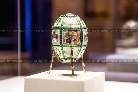 Faberge Museum exhibits. Art objects in Russia: 15th anniversary of reign egg. Редакционное фото, фотограф Aleksandr Golubev / Фотобанк Лори