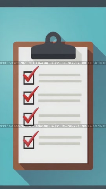 Fast checklist and clipboard task management.Business productivity checklist and filling survey form online. Стоковое AI-видео, аниматор Sergey Grishin / Фотобанк Лори