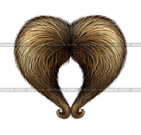 Fathers day concept with a male handlebar mustache in the shape of a heart as a father’s day symbol of parenting love towards his children and celebrating fatherhood on a white background. Стоковое фото, агентство Ingram Publishing / Фотобанк Лори