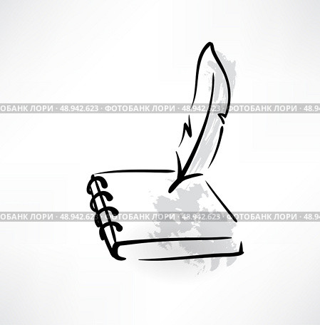 feather and paper grunge icon. Стоковая иллюстрация, агентство Ingram Publishing / Фотобанк Лори