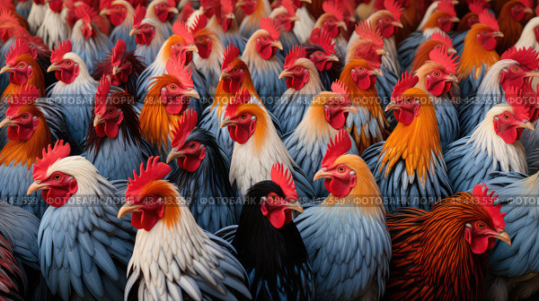 feathers cock chicken farm ai generated. Стоковое AI-изображение, AI-художник Vectorwin / Фотобанк Лори